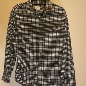 J. Crew Men's Black and White Checkered Shirt‎